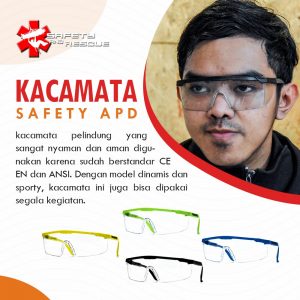 Kacamata Safety APD Bening model dinamis dan sporty